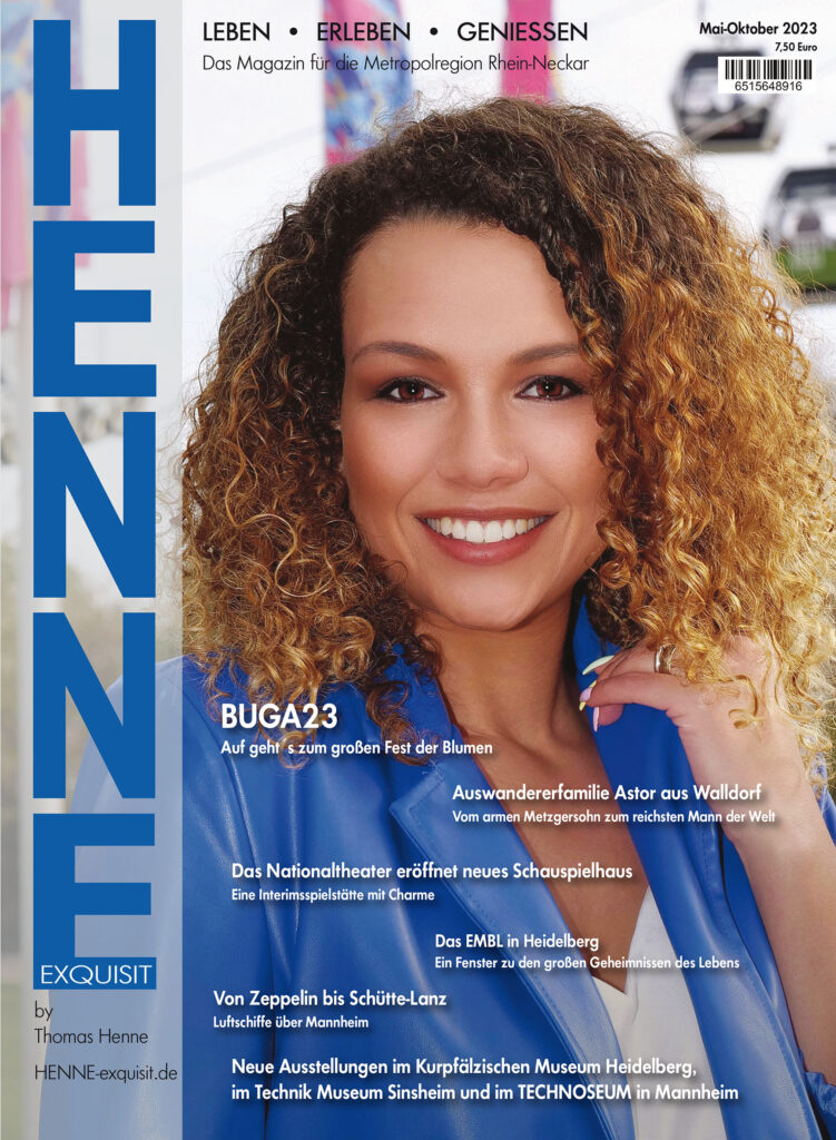 Titelseite HENNEexquisit Nr. 2 von Mai 2023 mit dem Schwerpunkt BUGA 23 in Mannheim