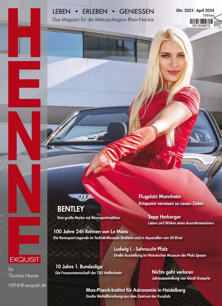 Titelseite HENNEexquisit Nr. 3 von Oktober 2023 mit dem Schwerpunkt Bentley und 100 Jahre 24h von Le Mans