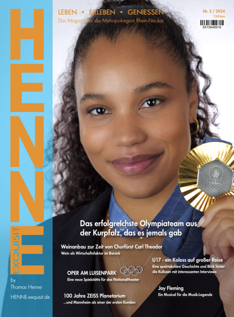 Titelseite HENNEexquisit Nr. 2/2024 mit dem Schwerpunkt das erfolgreichste Olympiateam aus der Kurpfalz